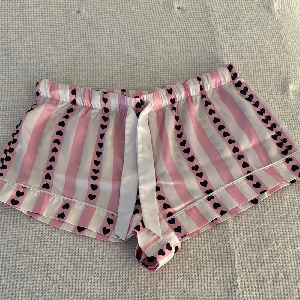 VS Pink and White Heart Patterned Shorts